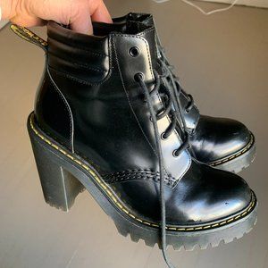 Dr Martens Persephone Black Heeled Combat Boots - Women's Size 7